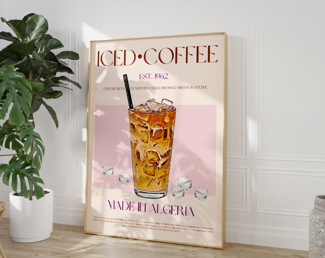 Iced Coffee Retro Kitchen Art Print