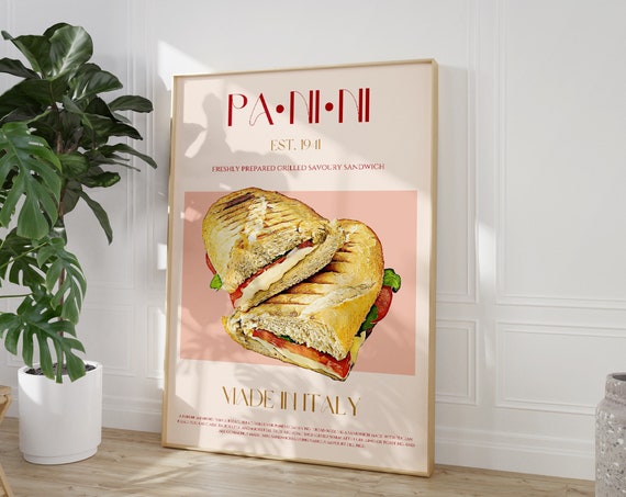 Panini Print Large Art Mid Century Modern Exhibition Poster Retro Wall Sandwich