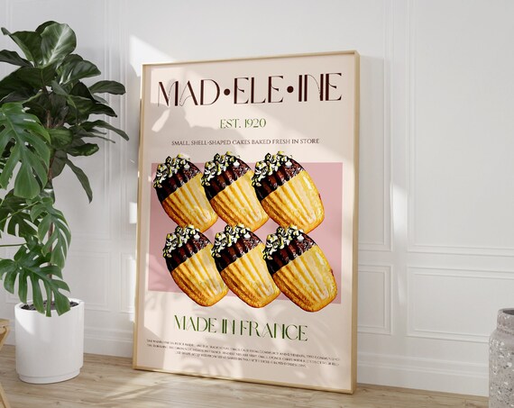 Chocolate Dipped Madeleine Shell Cake French Exhibition Poster