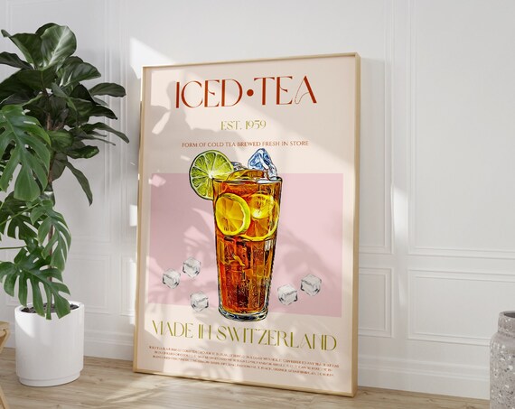 Iced Tea Retro Kitchen Wall Art Print