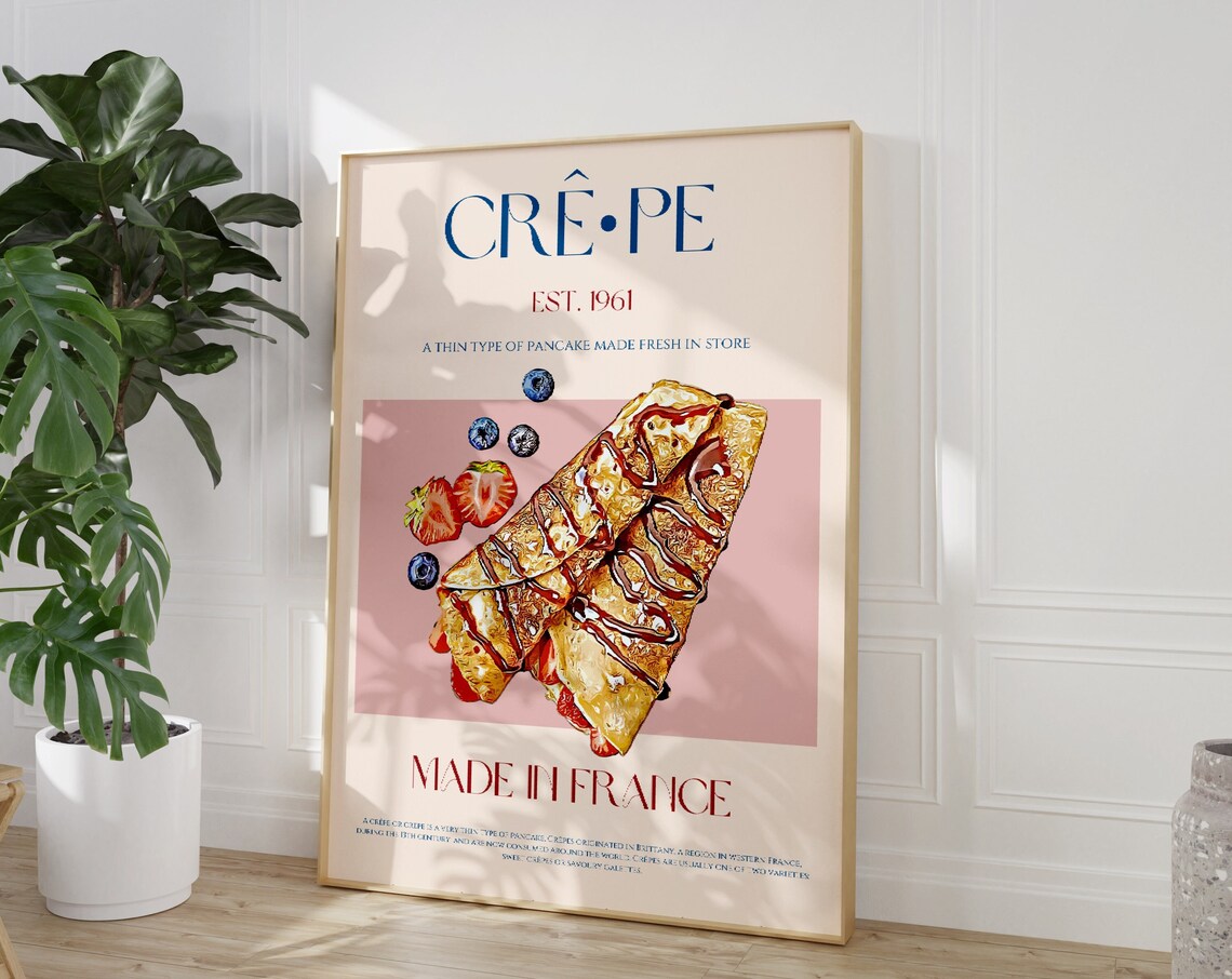 Crpe Print French Food Exhibition Poster, Mid-Century