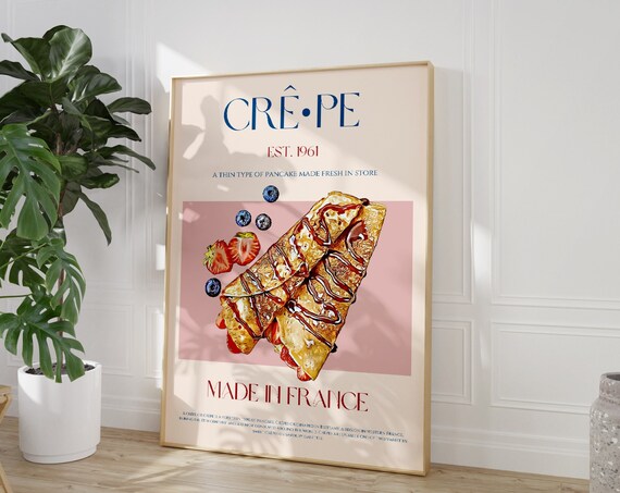 Crpe Print French Food Exhibition Poster, Mid-Century