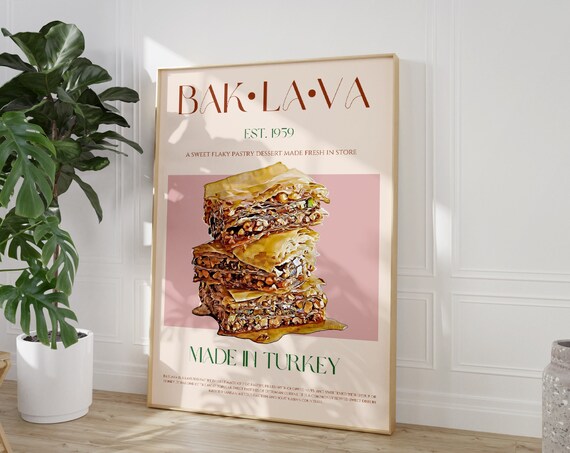 Baklava Mid-Century Exhibition Poster Art Print