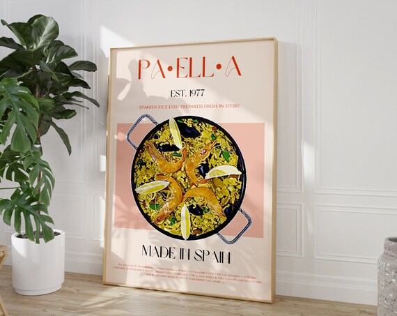 Paella Spanish Rice Dish Made in Spain Exhibition Kitchen Art Print