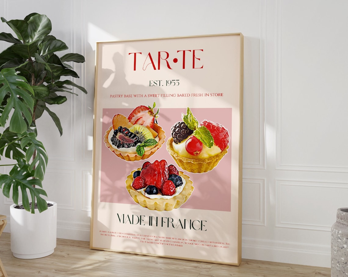 Tarte Print, Mid-Century Retro Dessert Art