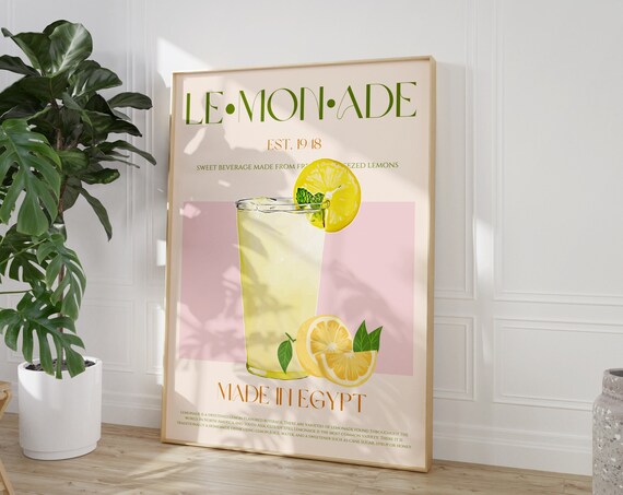 Lemonade Drink Retro Kitchen Art Print