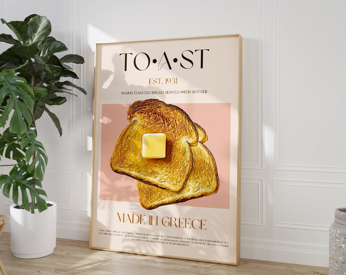 Toast Print, Mid-Century Modern Kitchen Poster