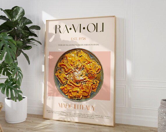 Ravioli Mid-Century Modern Exhibition Poster, Retro