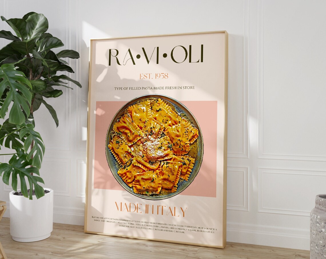 Ravioli Mid-Century Modern Exhibition Poster, Retro