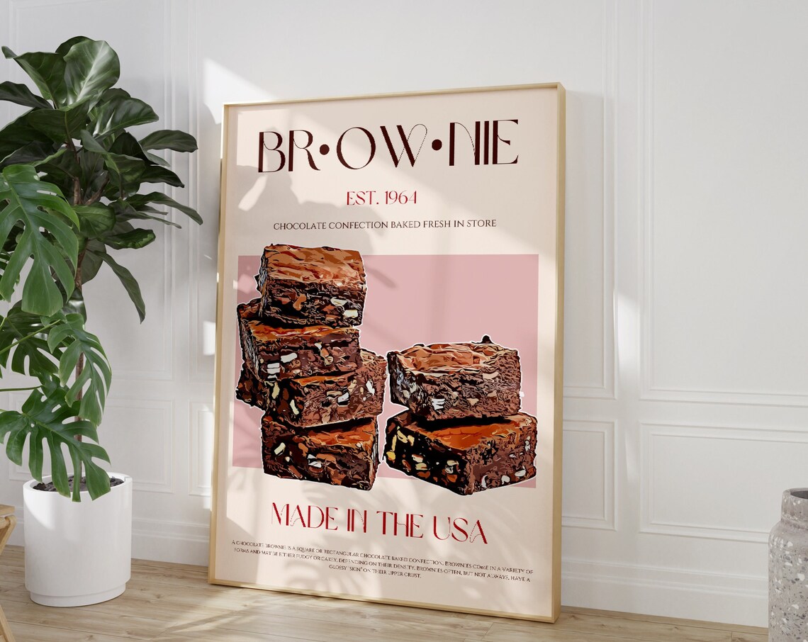 Brownie Poster, Mid-Century Kitchen Art Print