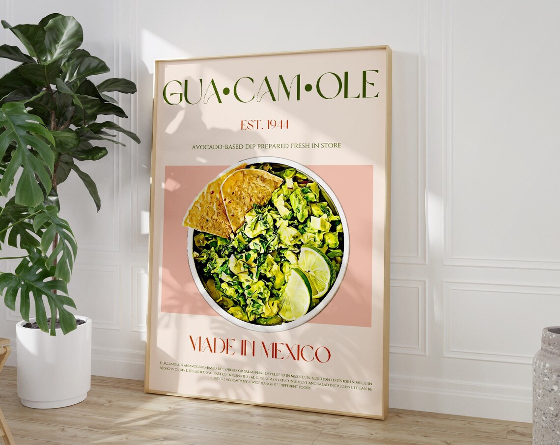 Guacamole Print, Mid-Century Modern Vintage Poster