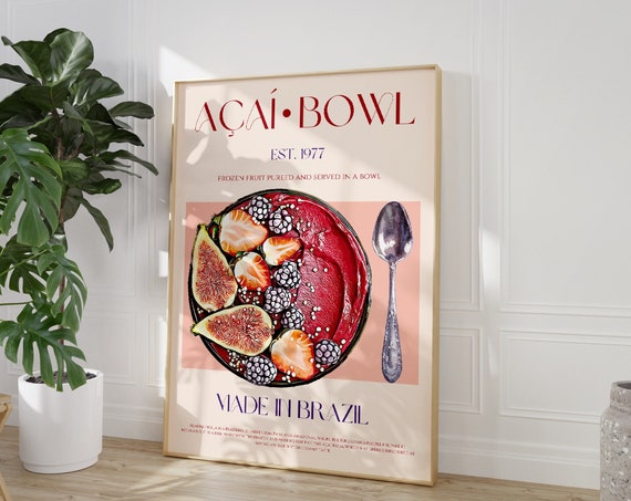 Aa Bowl Print, Mid Century Modern Kitchen Art
