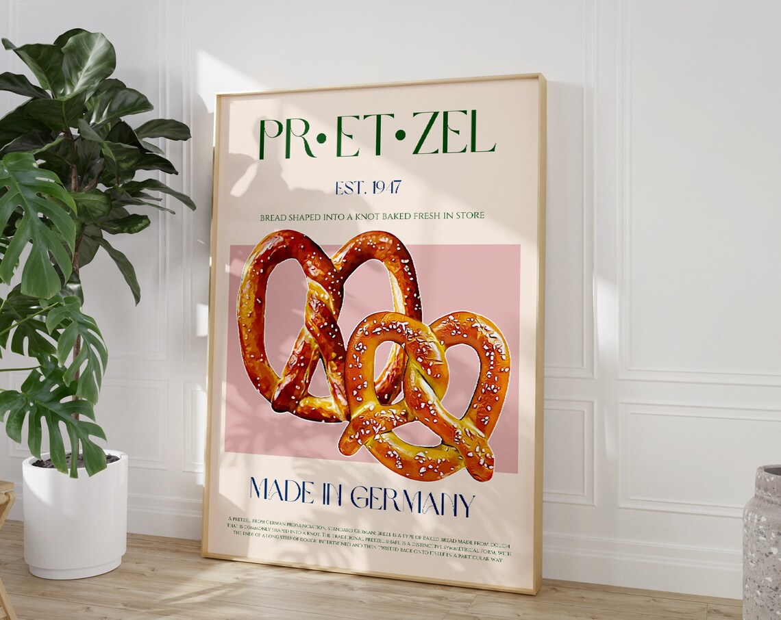 Pretzel Mid-Century Modern Kitchen Art Print