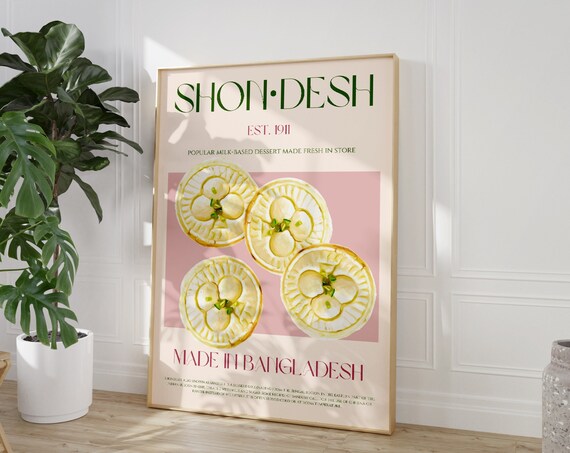 Shondesh Print, Mid-Century Dessert Poster