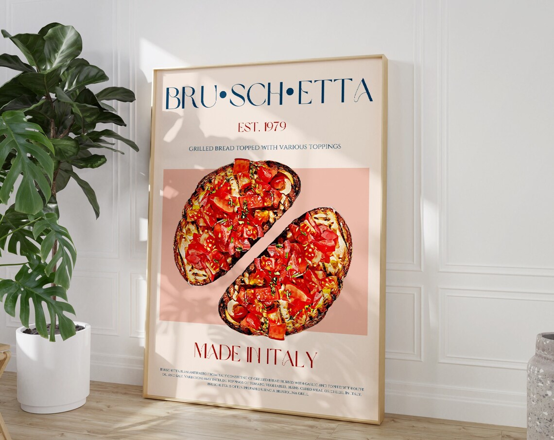 Bruschetta Vintage 50s Italian Kitchen Art Print
