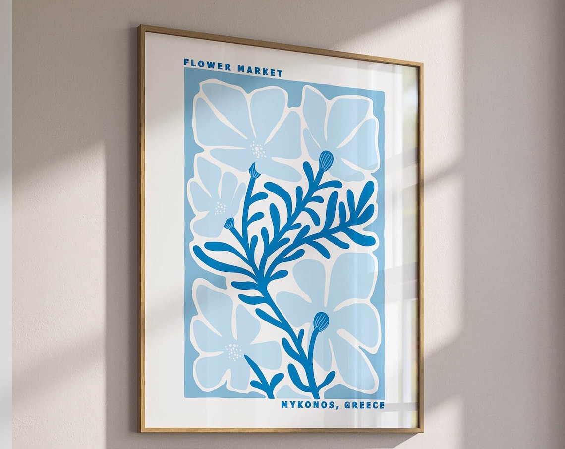 Flower Market Poster, Floral Apartment Decor