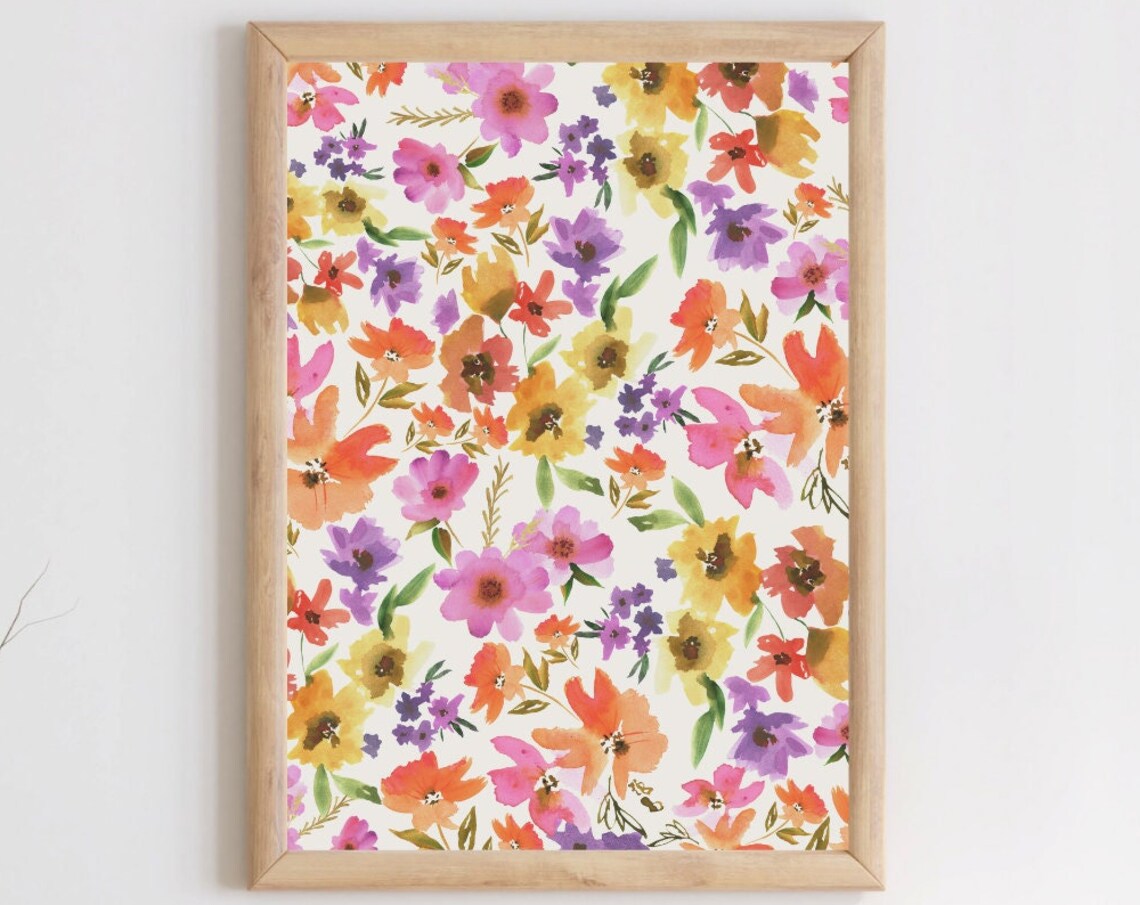 Watercolor Floral Art Print, Spring Summer Decor - Image 3