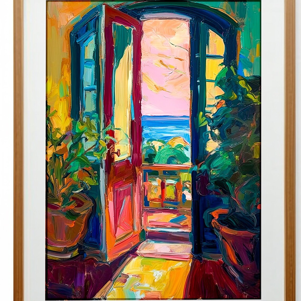 Matisse Inspired Poster Modern Art Print Fauvism Painting Abstract Painting Print Open Door Collioure Pink Painting - Image 3