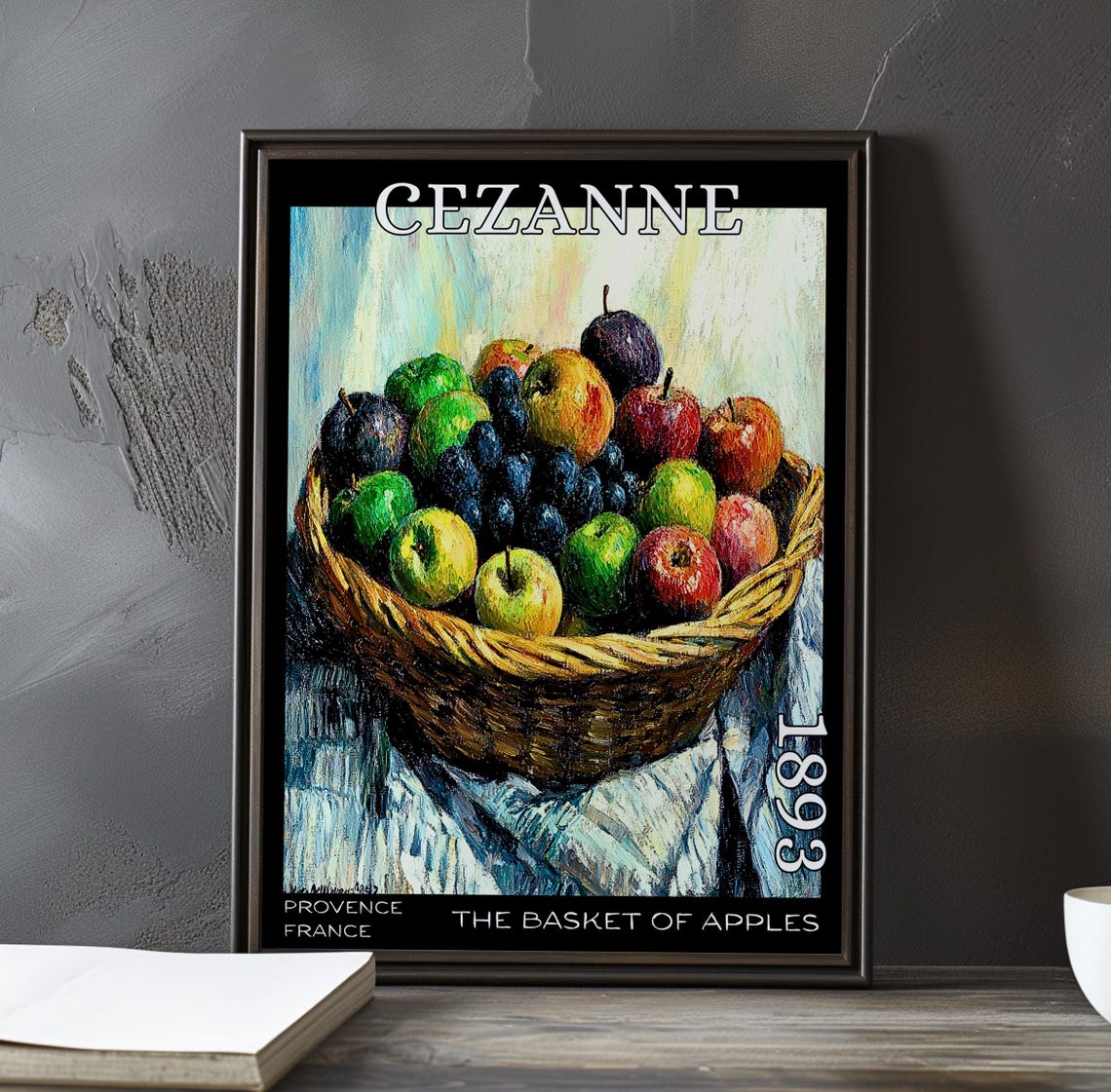 Cezanne The Basket Of Apples Wicker Basket Apples Grapes Poster