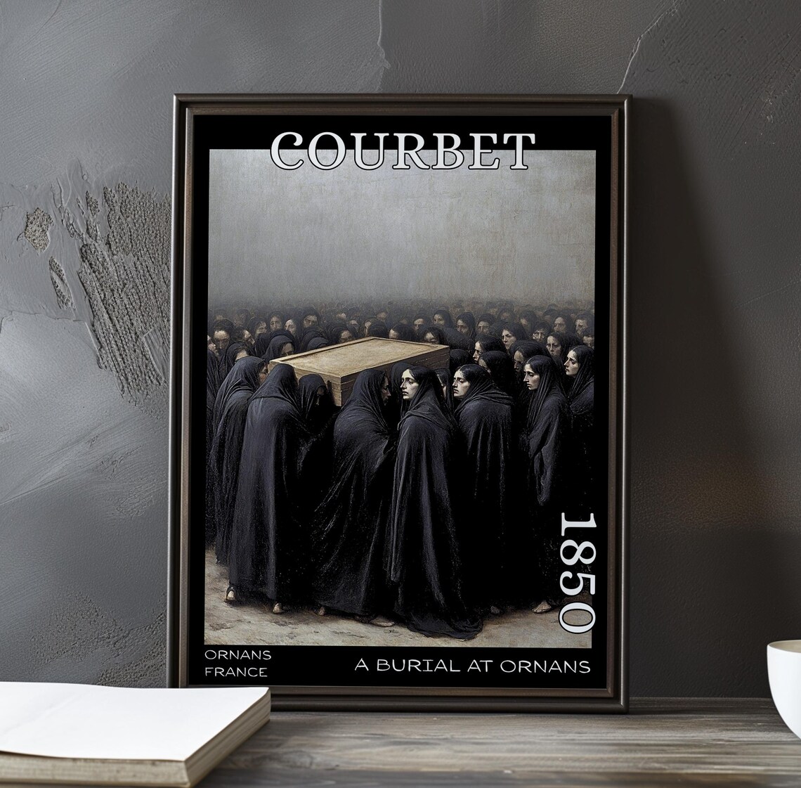 A Burial at Ornans Hooded Bearers Carrying Coffin 1850 Courbet Poster