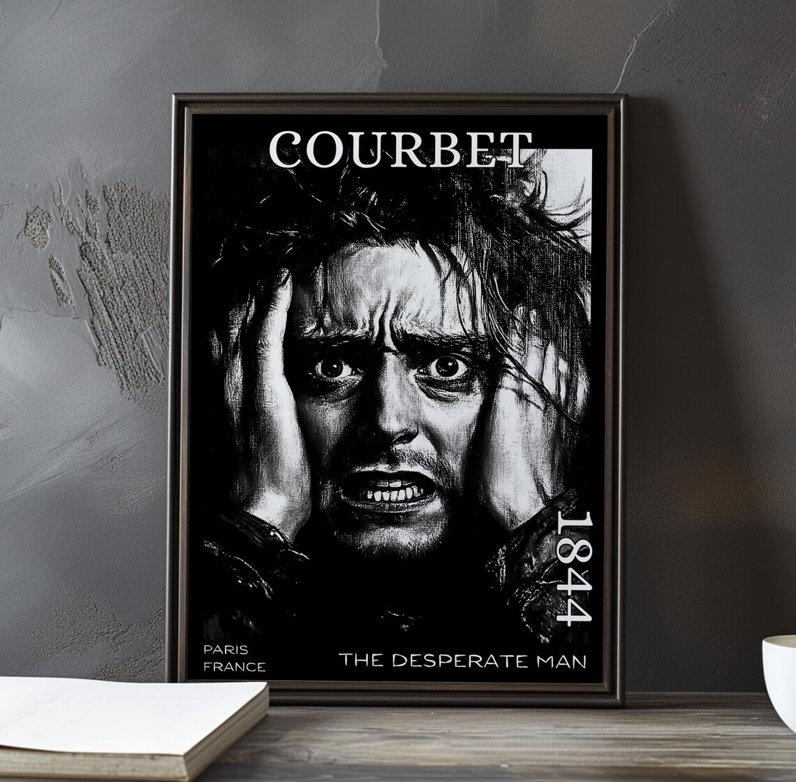 Gustave Courbet Desperate Man Gritted Teeth Portrait 1844 Poster