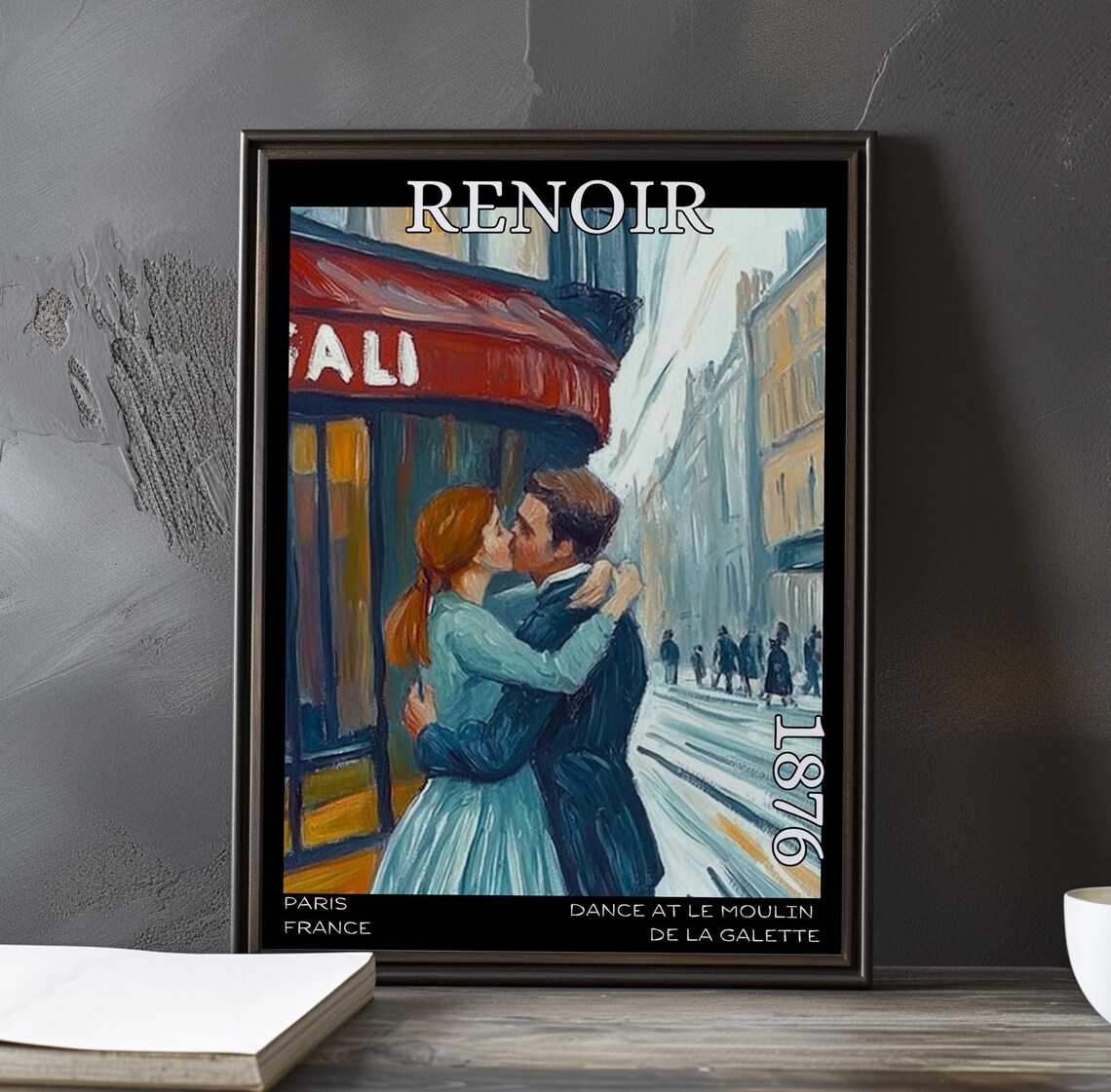 Renoir Moulin de la Galette Romantic Street Embrace 1876 Poster