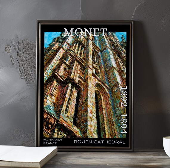 Monet 1892-1894 Rouen Cathedral Tower Stonework from Below Poster