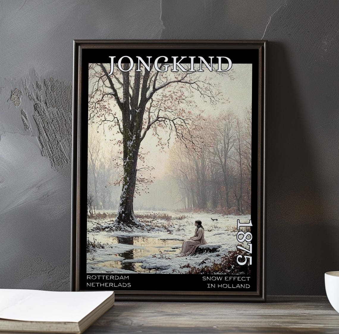 Johan Jongkind Seated Figure in Snowy Woods Winter 1875 Poster