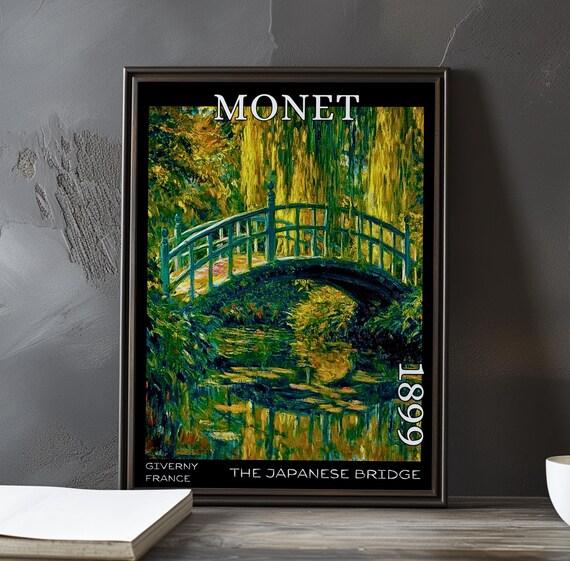 Japanese Bridge Green Rails Willow Canopy Claude Monet 1899 Poster