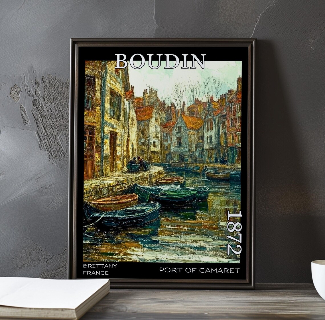 Eugene Boudin Port of Camaret Old Town Harbor Boats 1872 Poster