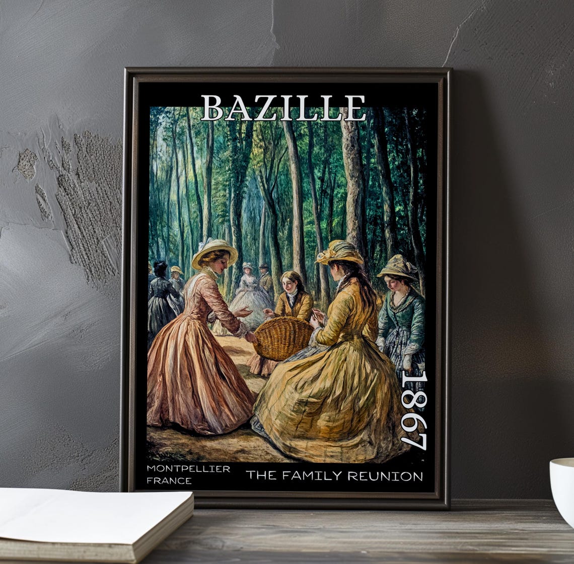 The Family Reunion 1867 Frdric Bazille Printposter Early French Modernism Garden Gathering Realist Plein Air Scene Impressionism Art