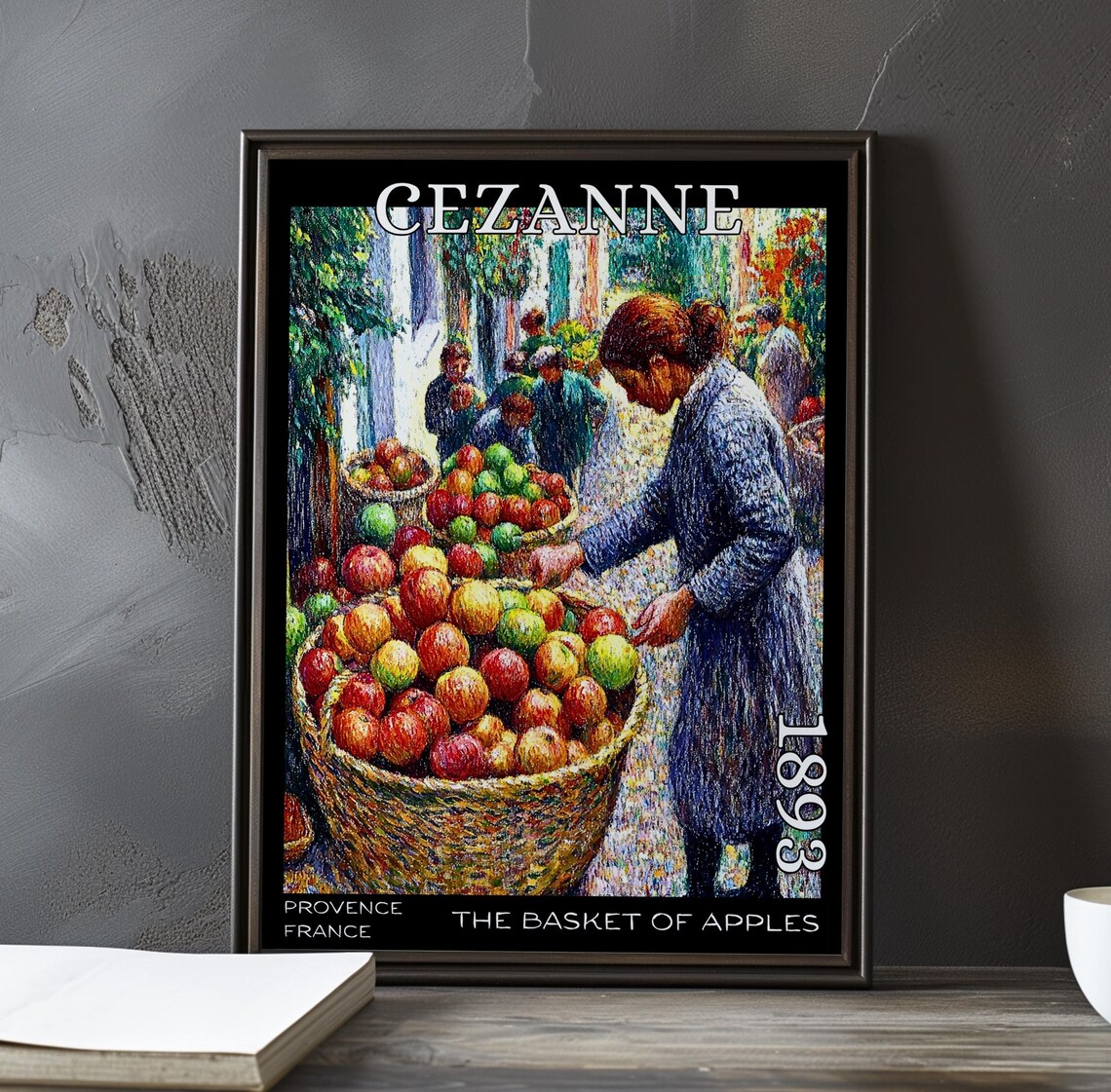 Cezanne The Basket Of Apples Apple Vendor Market Scene Poster