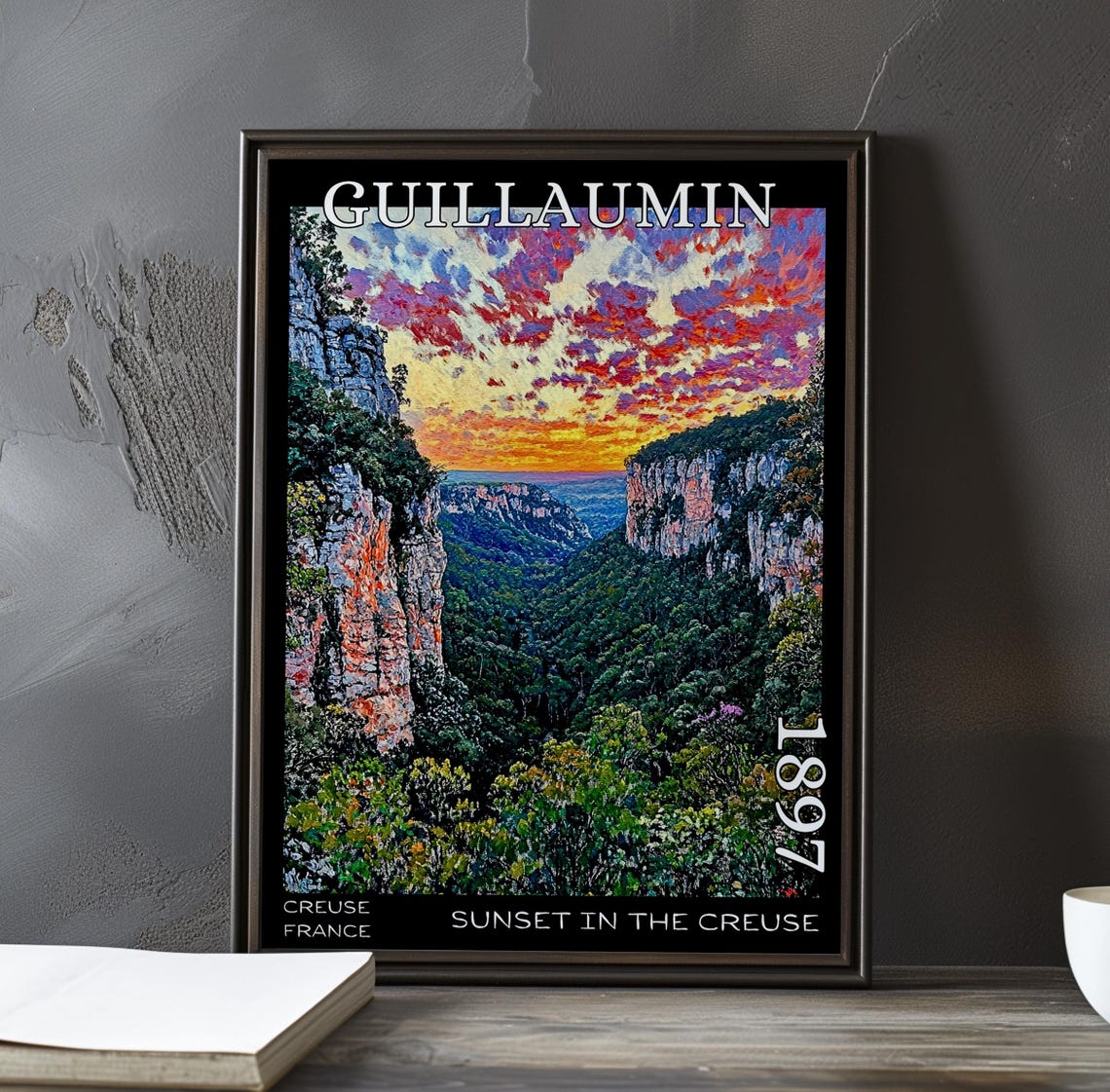 Guillaumin Sunset in the Creuse Valley Panorama 1897 Art Poster
