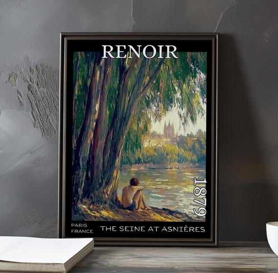 The Seine At Asnieres 1879 Renoir Style Boy Beneath The Willows Poster
