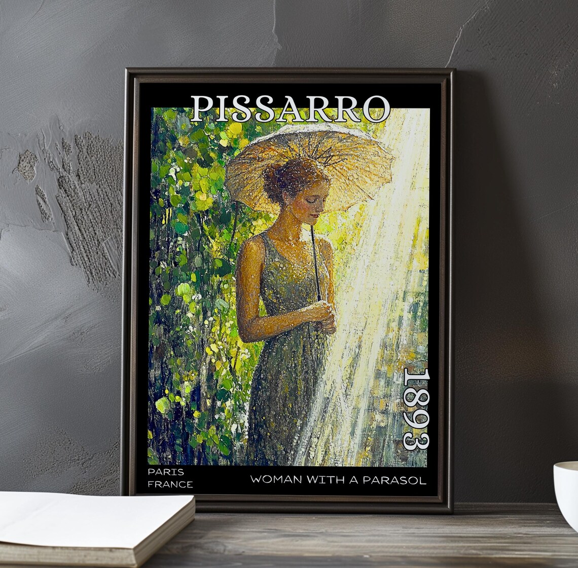 Pissarro Woman with a Parasol 1893 Sunlit Green Garden Figure Poster