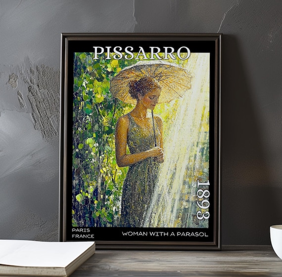 Pissarro Woman with a Parasol 1893 Sunlit Green Garden Figure Poster