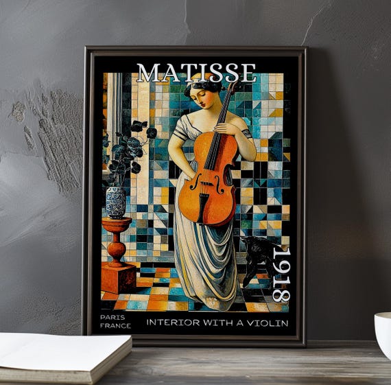 Interior With A Violin 1918 Henri Matisse Print Poster Fauvism Post Impressionism French Modern Still Life Vibrant Musical Home Decor