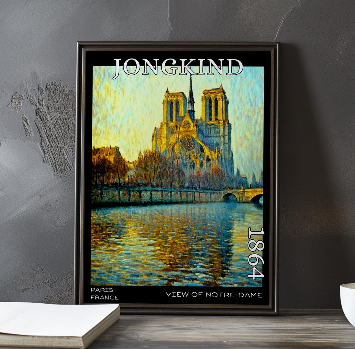 Jongkind Notre-Dame Apse View From the Seine on a Pale Day Poster