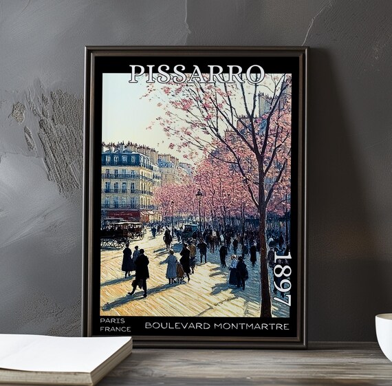 Pissarro Boulevard Montmartre 1897 Spring Crowd Street Scene Poster