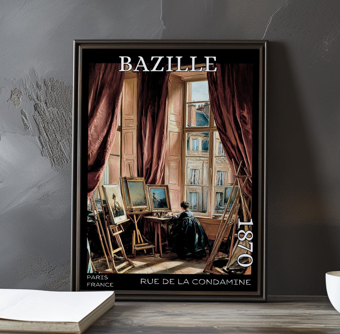 Bazille Rue de la Condamine 1870 Dark Draped Studio Interior Poster