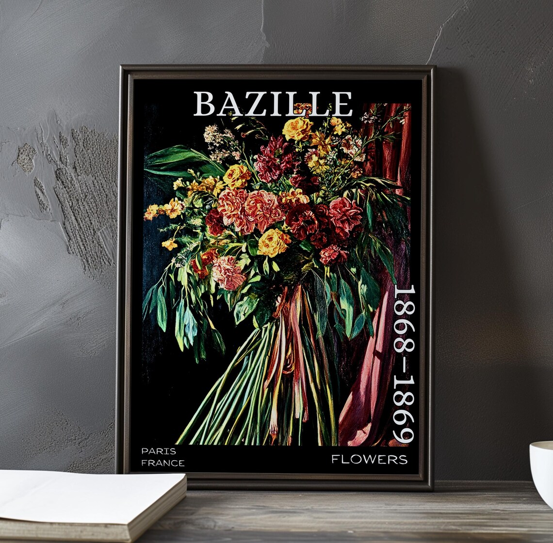 Bazille Flowers 1868-1869 Hand-Tied Bouquet Still Life Poster