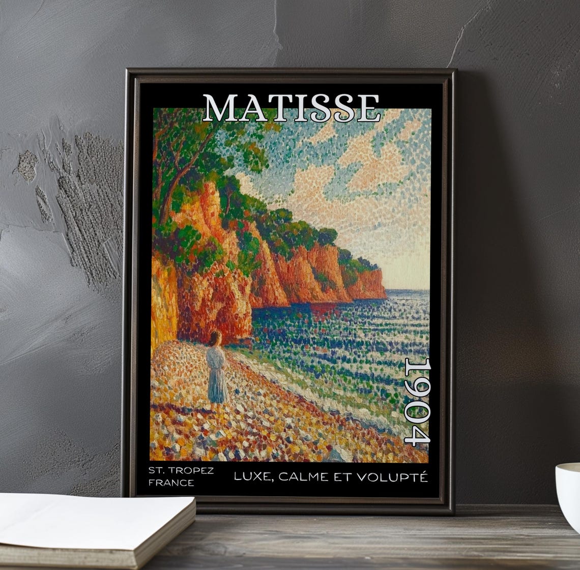 Matisse Luxe Calme 1904 St Tropez Woman Pebble Beach Cliffs Poster