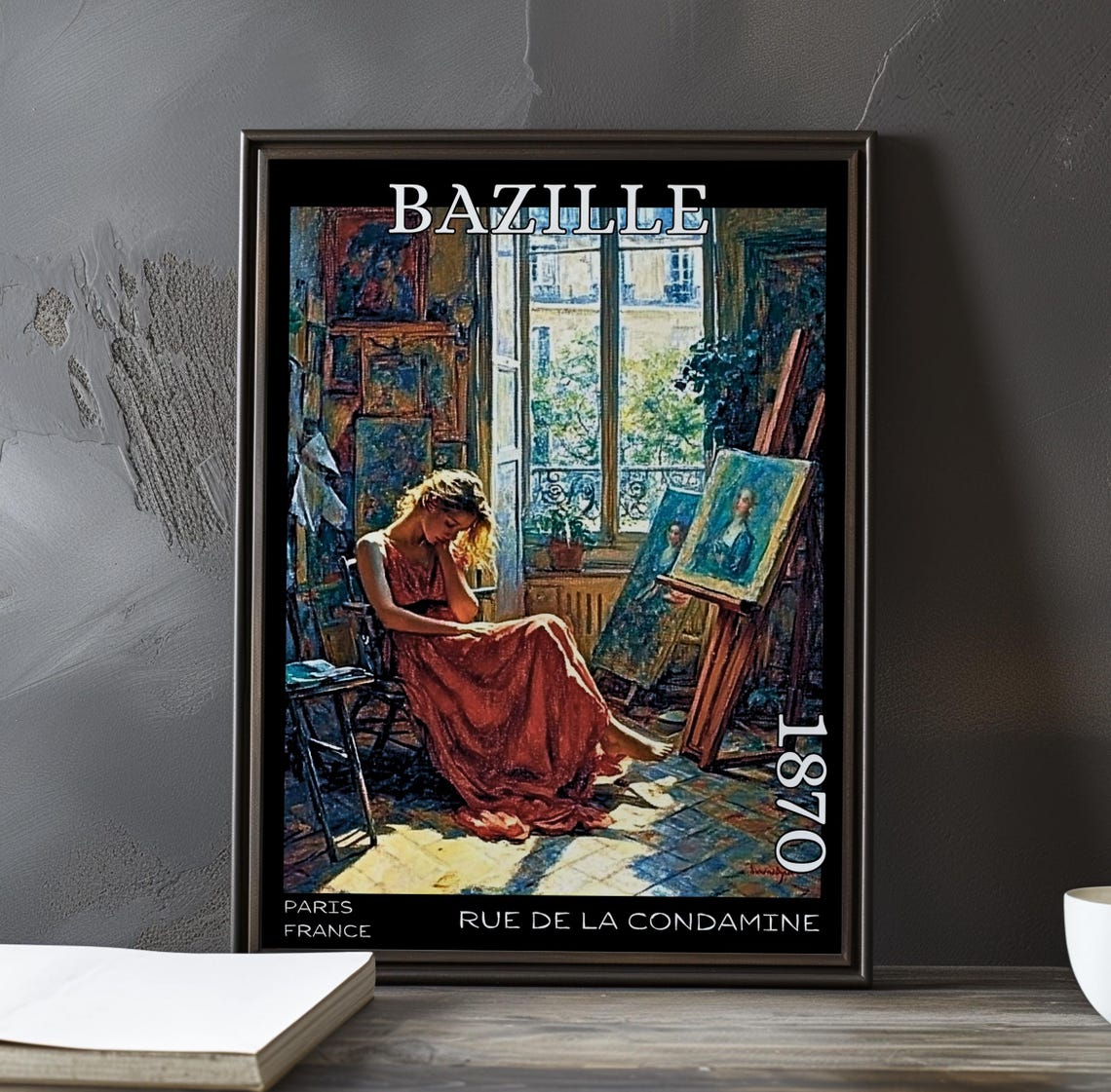 Bazille Rue de la Condamine 1870 Lady Resting Among Easels Poster