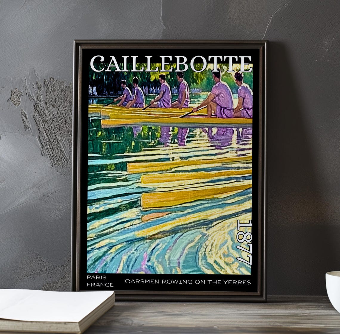 Caillebotte Eight Rowers Golden Shell Water Reflection 1877 Poster