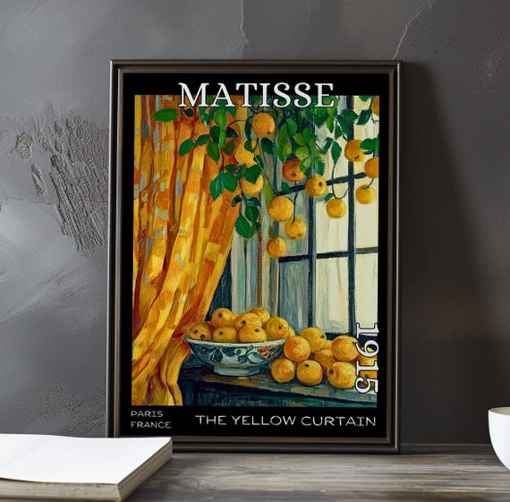 The Yellow Curtain 1915 Henri Matisse Print Poster Fauvism Post Impressionism French Interior Window Art Vibrant Modernist Wall Decor