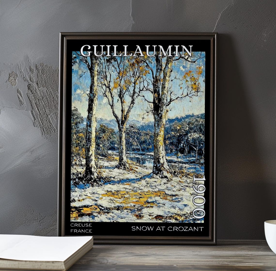 Guillaumin Snow At Crozant Tree Trunks Snowy Clearing Poster