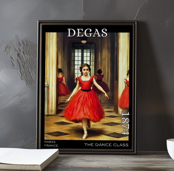 The Dance Class 1874 Edgar Degas Print Poster Impressionism Post Impressionist Ballet Rehearsal Ballerinas Paris Studio Art Decor
