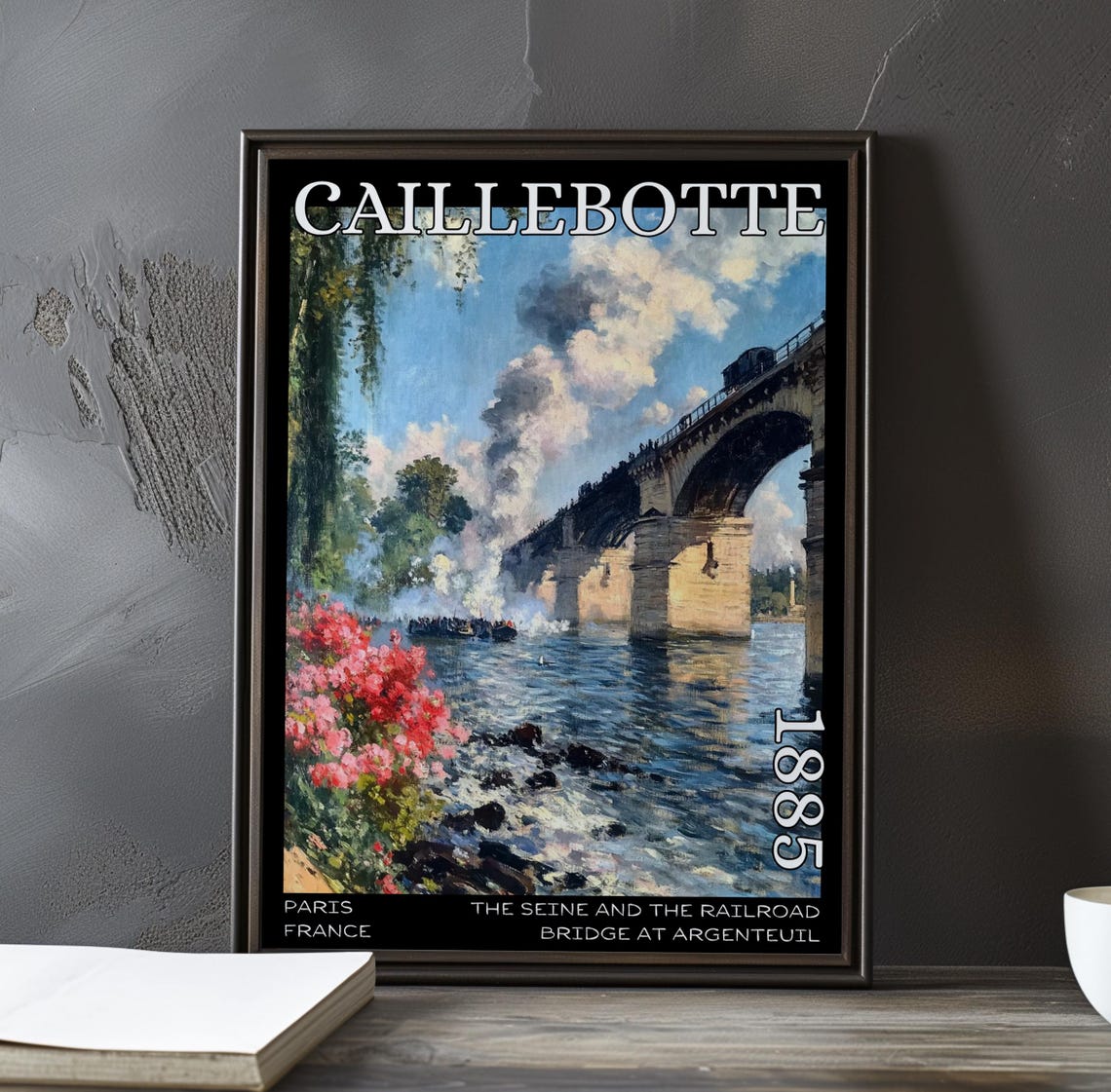 Gustave Caillebotte Steam Train Over Argenteuil Bridge 1885 Poster