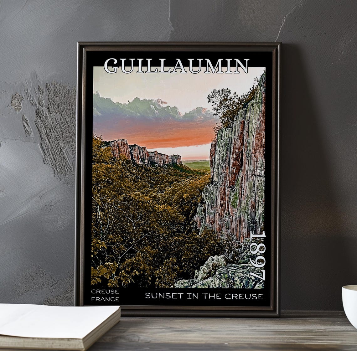 Guillaumin Sunset In The Creuse Rocky Gorge Golden Sunset Poster