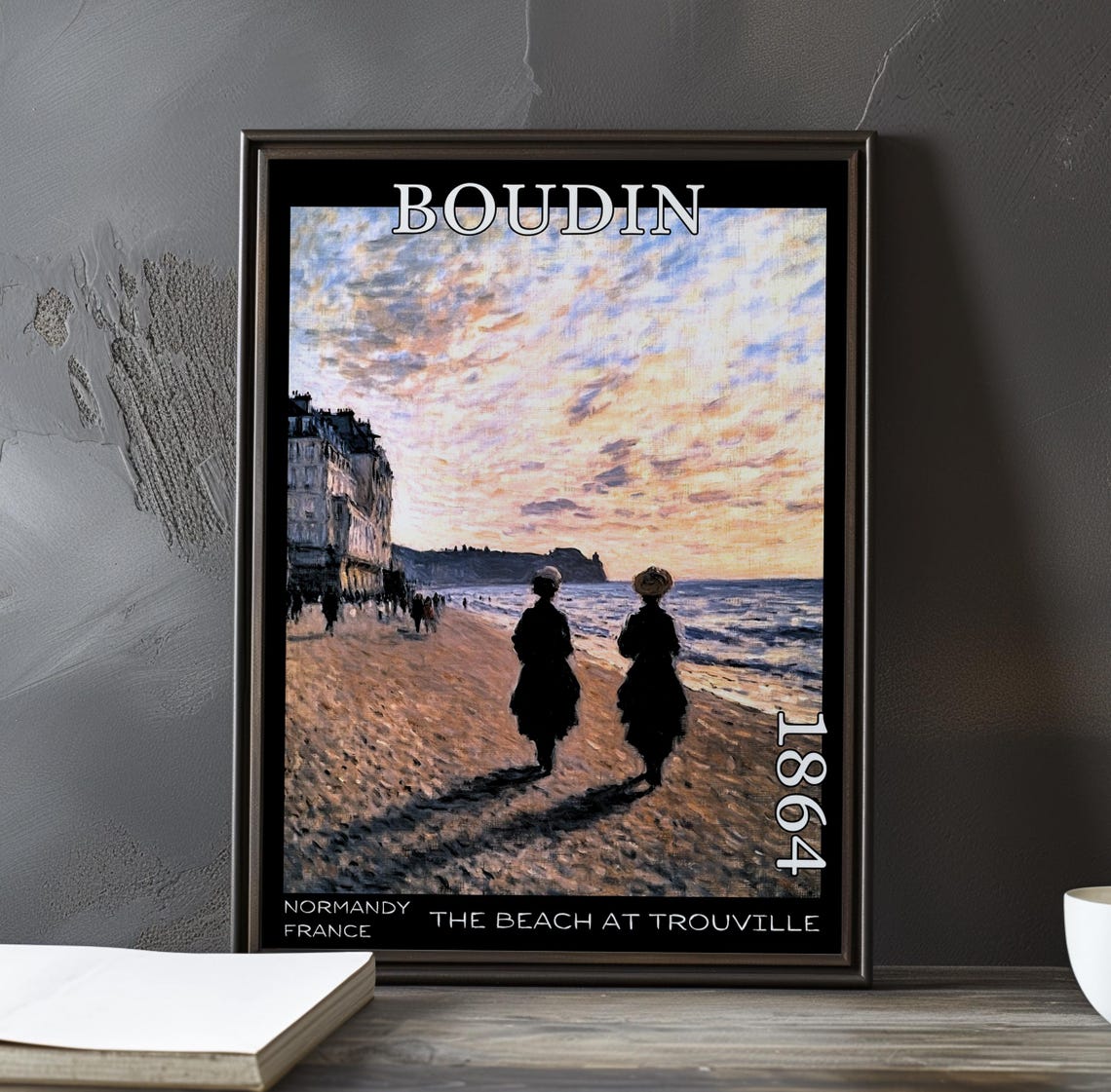 Eugene Boudin Trouville Sunset Silhouettes Seafront 1864 Poster